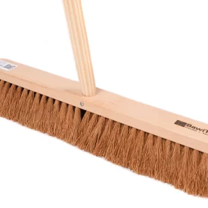 BawiTec Kokosbesen 50cm Mit Metall-Stielhalter Kokos Besen Naturbesen Feger Naturfaser Kehrbesen 17
