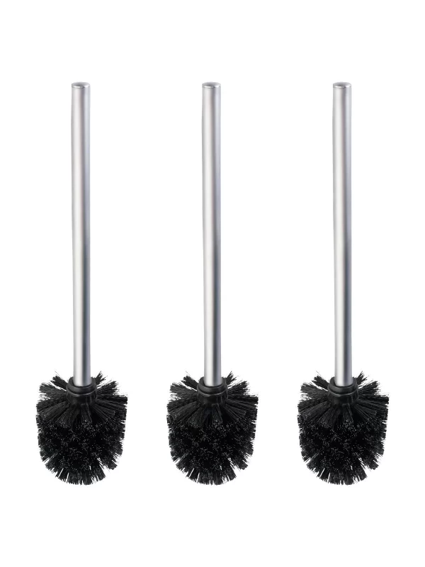 Wenko WC-Bürste Mit Edelstahlstiel Matt 3er Set, Ø 8 X 35 Cm In Schwarz 1